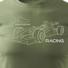 Pánské tričko s motivem vozu formule 1 F1 khaki REGULAR