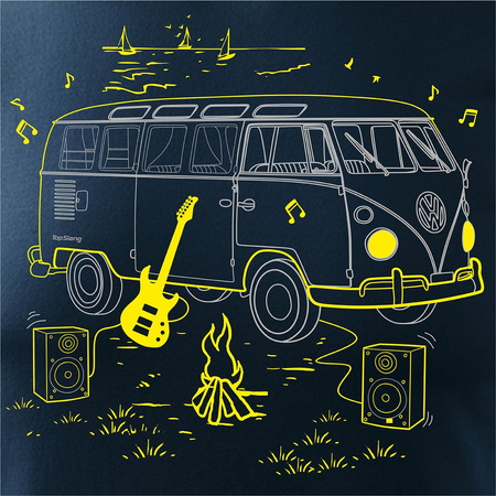 Pánské tričko VW T1 car, tmavě modré REGULAR