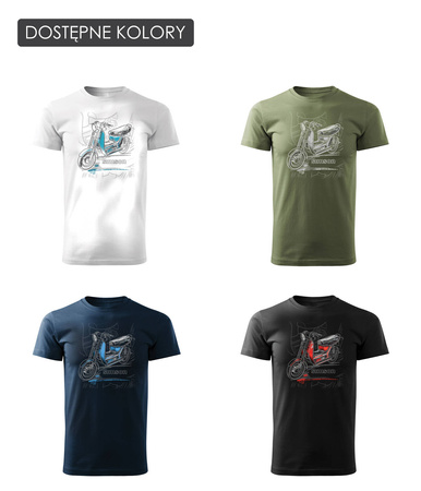 Simson scooter SR50 pánské tričko na motorku černé REGULAR