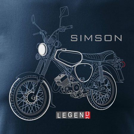 Simson Enduro S50 S51 pánské námořnicky modré tričko REGULAR na motorku