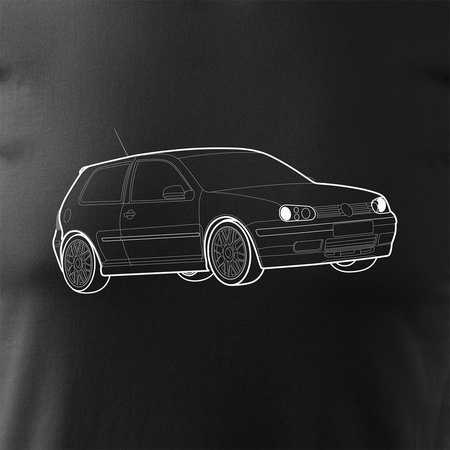 VW Golf 4 pánské tričko Golf 4 auto černé REGULAR