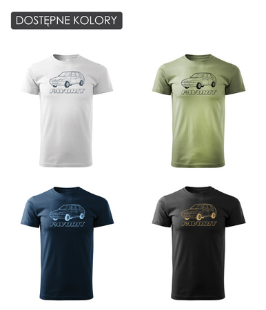 Tričko s autem Škoda Favorit PRL legend pánské černé REGULAR