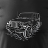 Tričko Jeep Wrangler Rubicon s autem Jeep Wrangler pánské černé REGULAR