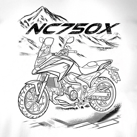 Honda NC 750 X NC750X pánské tričko na motorku bílé REGULAR