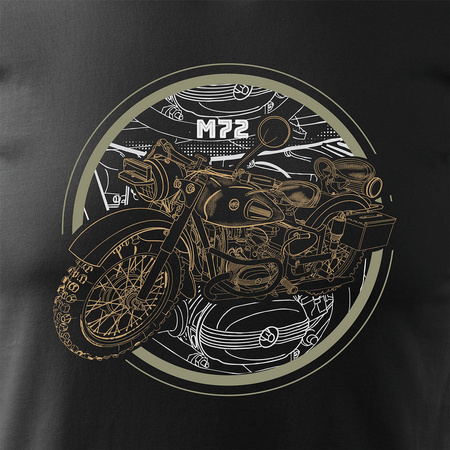 M72 Dnepr Ural pánské tričko na motorku černé REGULAR