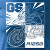 BMW GS 1250 ADVENTURE pánské tričko na motorku modré REGULAR
