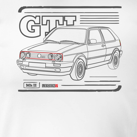 VW Golf 2 II pánské tričko s motivem auta bílé REGULAR