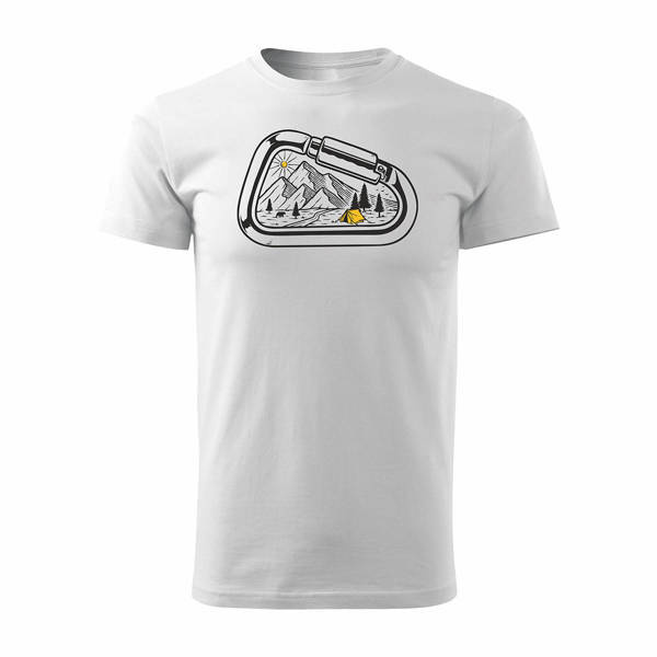 Horolezecké tričko horolezecké karabiny pánské bílé REGULAR
