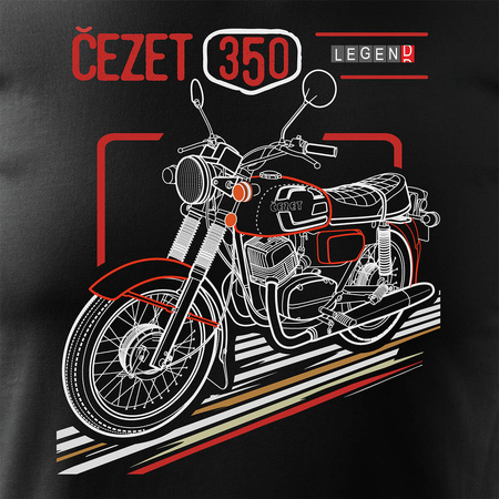 Cezet Cezeta 350 pánské tričko na motorku černé REGULAR