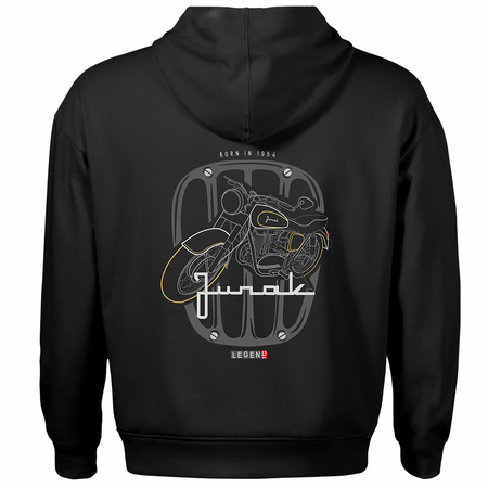 Sada mikina s kapucí tričko s motocyklem Junak M10 pánské černé