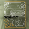 VW Golf 7 VII pánské khaki tričko REGULAR s motivem auta