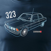 BMW 323 žraločí auto Tričko pánské tmavě modré REGULAR