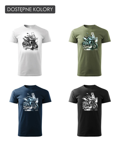 Triumph Tiger 660 pánské bílé tričko REGULAR na motorku