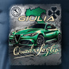 Alfa Romeo Giulia Quadrifoglio pánské tmavě modré tričko s motivem auta REGULAR