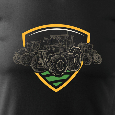 John Deere Claas New Holland Fendt košile pro farmáře černá REGULAR