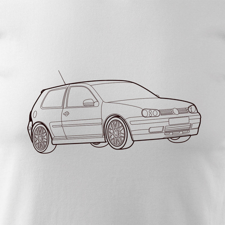 VW Golf 4 pánské tričko Golf 4 auto bílé REGULAR