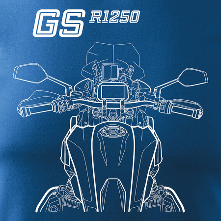 BMW GS 1250 ADVENTURE pánské tričko na motorku modré REGULAR
