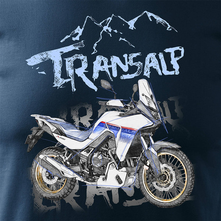 Honda Transalp 750 pánské tričko na motorku námořnická modrá