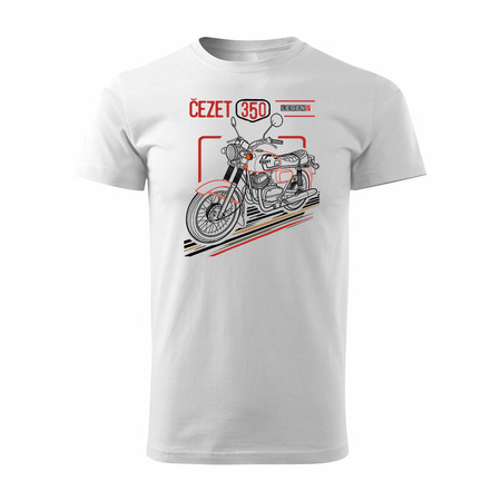 Cezet Cezeta 350 pánské tričko na motorku bílé REGULAR