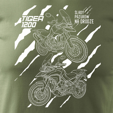 Triumph Tiger 1200 khaki pánské tričko REGULAR motorka motorka