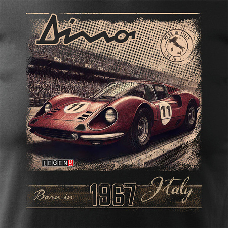 Ferrari Dino F1 Le Mans sběratelské tričko pánské černé REGULAR