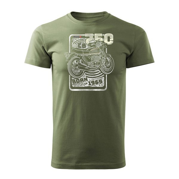 Honda CB 750 khaki pánské tričko REGULAR na motorku
