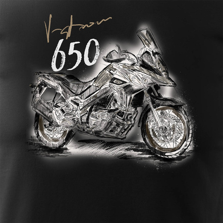 Suzuki V-strom Vstrom DL 650 XT pánské tričko na motorku černé REGULAR