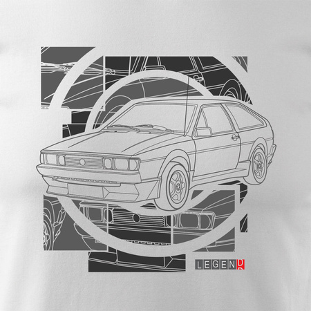 VW Scirocco pánské tričko s motivem auta bílé REGULAR