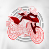 Ducati Multistrada 1200 950 pánské tričko na motorku bílé REGULAR