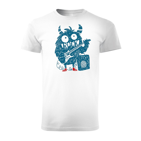 Pánské tričko s kytarou Rockstar bílé REGULAR