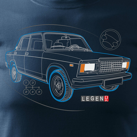 Tričko s nápisem Lada Lada auto PRL legend 2107 pánské tmavě modré REGULAR