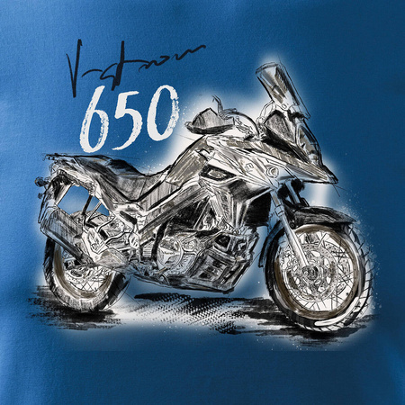 Suzuki V-strom Vstrom DL 650 XT pánské tričko na motorku modré REGULAR