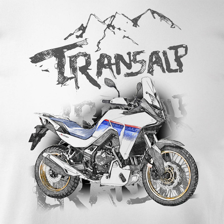 Výprodej - Honda Transalp 750 pánské tričko na motorku bílá