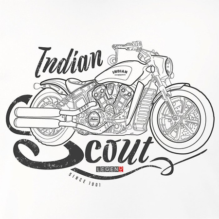 Indian Scout Bobber pánské tričko na motorce bílé REGULAR