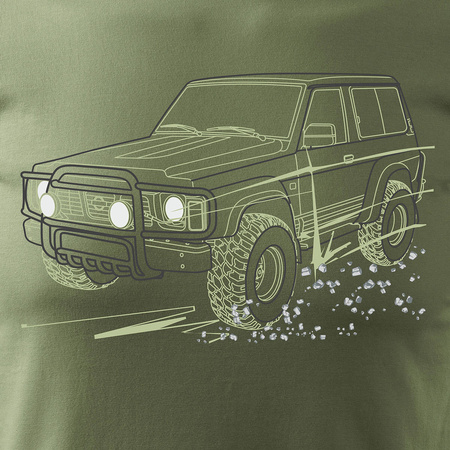 Nissan Patrol 4x4 pánské tričko pro terénní vozidla khaki REGULAR