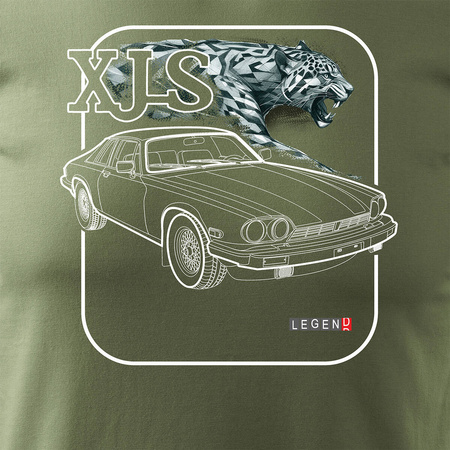 Pánské sběratelské tričko jaguar xjs car khaki REGULARR