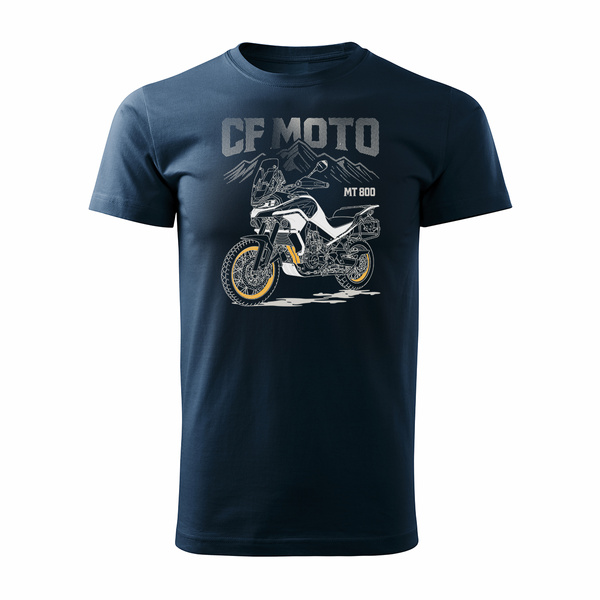 CF MOTO MT800 pánské tmavě modré tričko s motivem motorky
