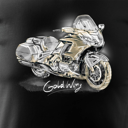 Honda Goldwing pánské tričko na motorku černé