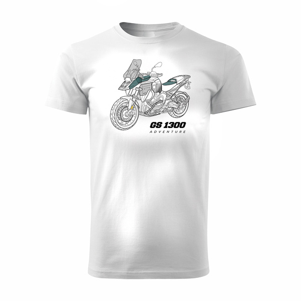 BMW GS R 1300 Adventure pánské tričko na motorku bílé REGULAR