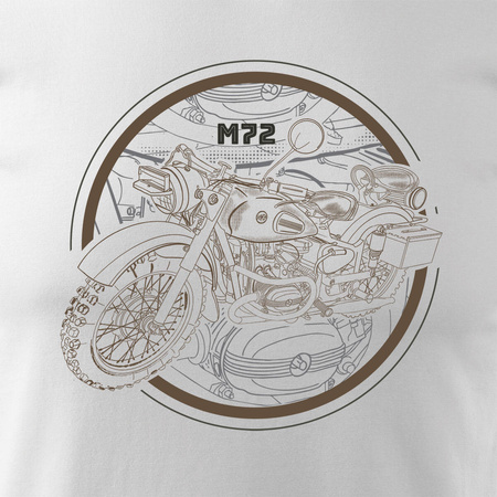 M72 Dnepr Ural pánské tričko na motorku bílé REGULAR