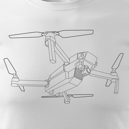 Tričko DJI dron kvadrokoptéra pánské bílé REGULAR