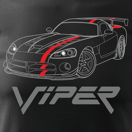 Dodge Viper pánské tričko s autem černé REGULAR