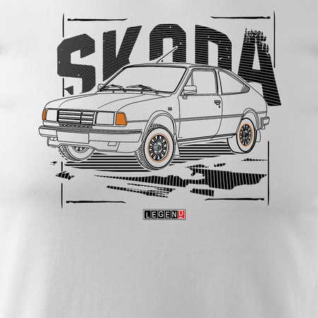 Tričko s autem Škoda 120 125 130 PRL legends pánské bílé REGULAR