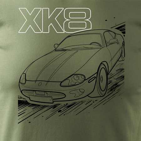 Pánské tričko xk8 jaguar car khaki REGULAR