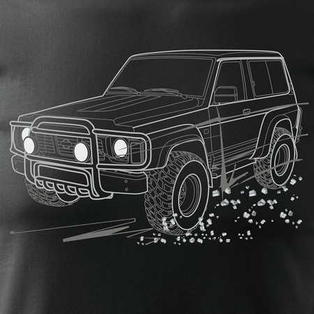 Nissan Patrol 4x4 pánské tričko pro terénní vozidla černé REGULAR