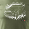 Mini Morris Mini Cooper sběratelské pánské khaki tričko s motivem auta REGULAR