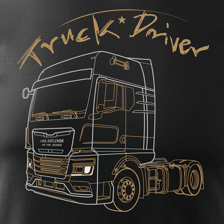 Výprodej - Pánské tričko pro řidiče kamionu TIR pánské černé REGULAR