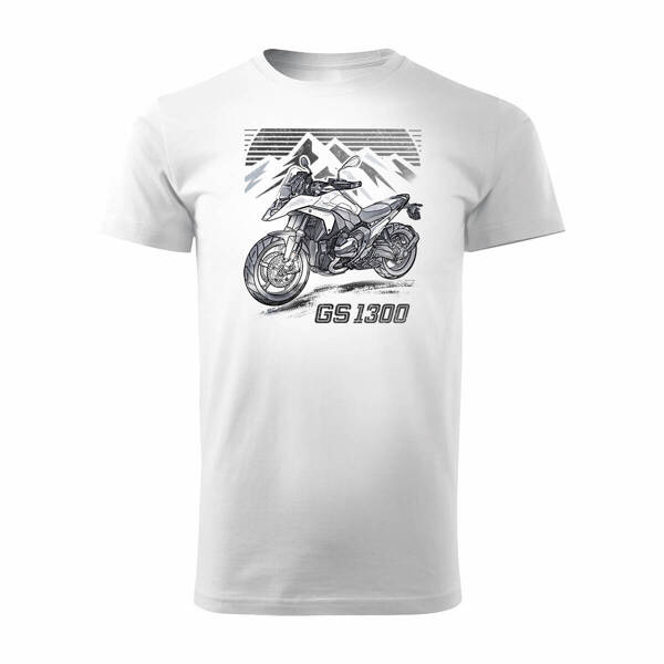 Motorka tričko BMW GS R 1300 sběratelské pánské bílé REGULAR