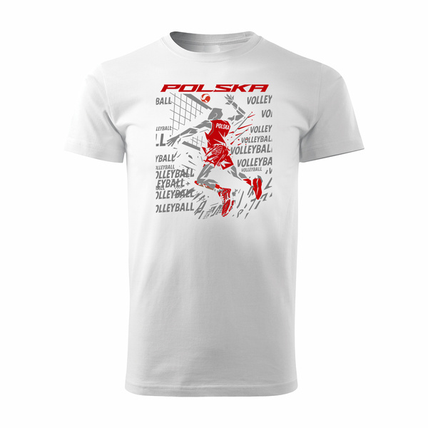 Polské volejbalové tričko pro volejbalové fanoušky Volejbal pánské bílé REGULAR