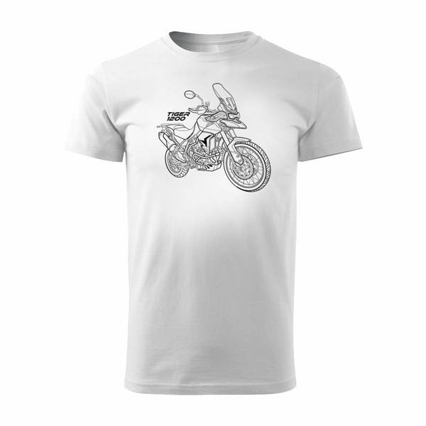 Triumph Tiger 1200 pánské tričko na motorku bílé REGULAR